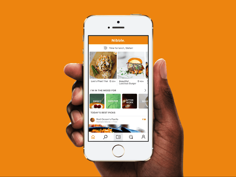 Nibble App food app ios mobile nibble