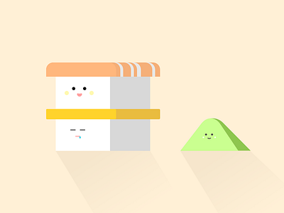 Sushi Box Part 3 - Wasabi and Nigiri cute egg flat food isometric minimal nigiri sashimi sushi sushi roll wasabi