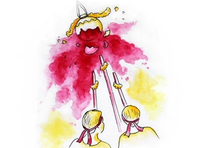 Vitlapindi - Krishna Janmashtami breakingpot celebration illustration indian indianfestivals krishna krishnajanmashtami red udupi watercolor yellow