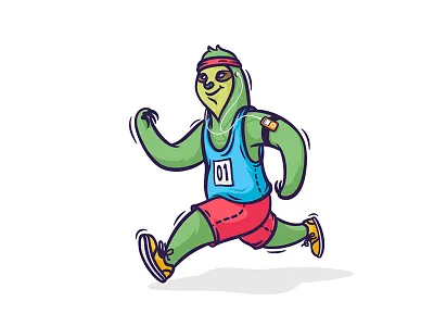 Active sloth active character ilustration inostudio sloth who am i today