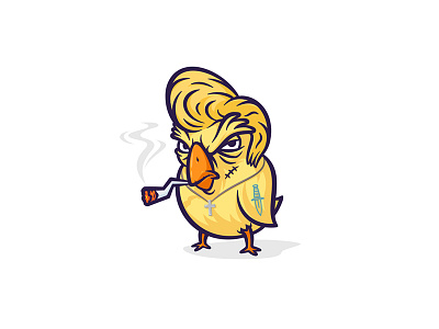 Storm-beaten chicken character chicken illustration inostudio who am i today