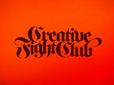 Creative Fight Club T-shirt Design blackletter typography