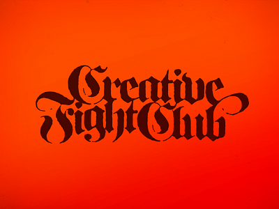 Creative Fight Club T-shirt Design blackletter typography