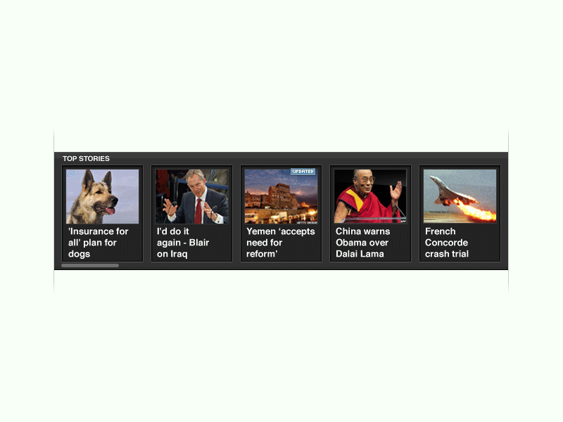 BBC News Scrolling Carousel app bbc ui ux bbcnews carousel gesture ipad news touch