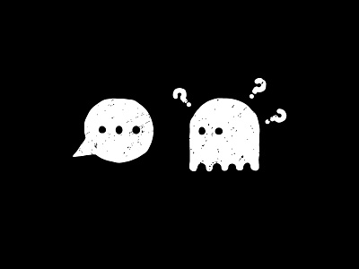 Contact with the dead bubble chat cute fun geometric ghost illustration media simple social spooky