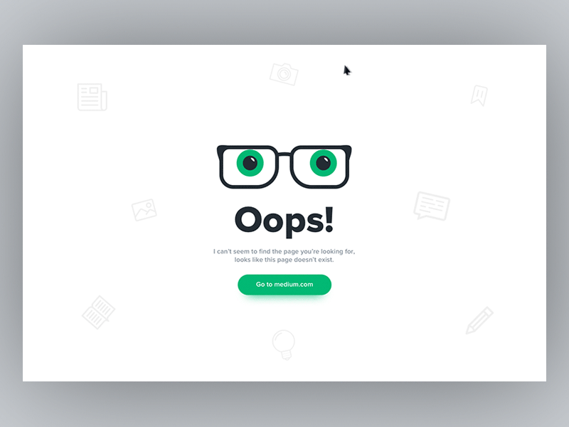 DailyUI #08 - 404 page 404 animation berlin buttons dailyui eyes illustration medium mouse ui webdesign website