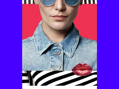 lips abstract collage editorial fashion geometry illustration