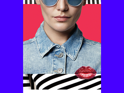 lips abstract collage editorial fashion geometry illustration