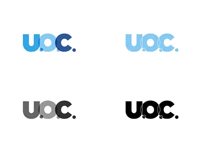 UOC Logo WIP acronym blue clean logo sans simple typography uoc yale