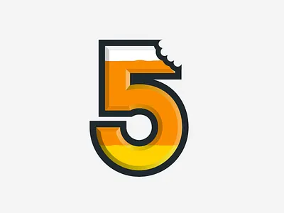 The Number 5 5 aaronsalphabet alphabet candy corn five letter lettering number type typography