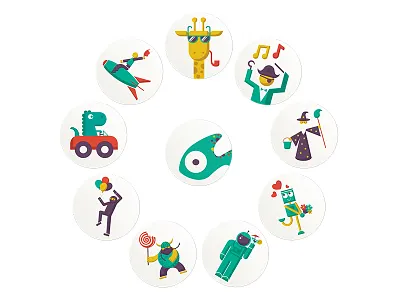 Impro Stickers Showcase awkward characters impro improv stickers theater