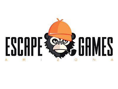 Escape Games AZ ape arizona business chimp escape games illustration logo monkey mystery room sherlock