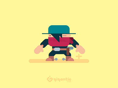 Cowboy character design cowboy flat flat character flat design game character illustration vector art