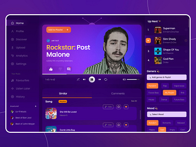 Vibrant Music Streaming Website UI 🎵✨ bold music streaming website music website ui ux