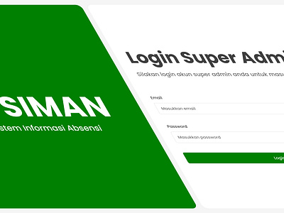 Super Admin Login - SIMAN branding cleanui design presence ui uidesign