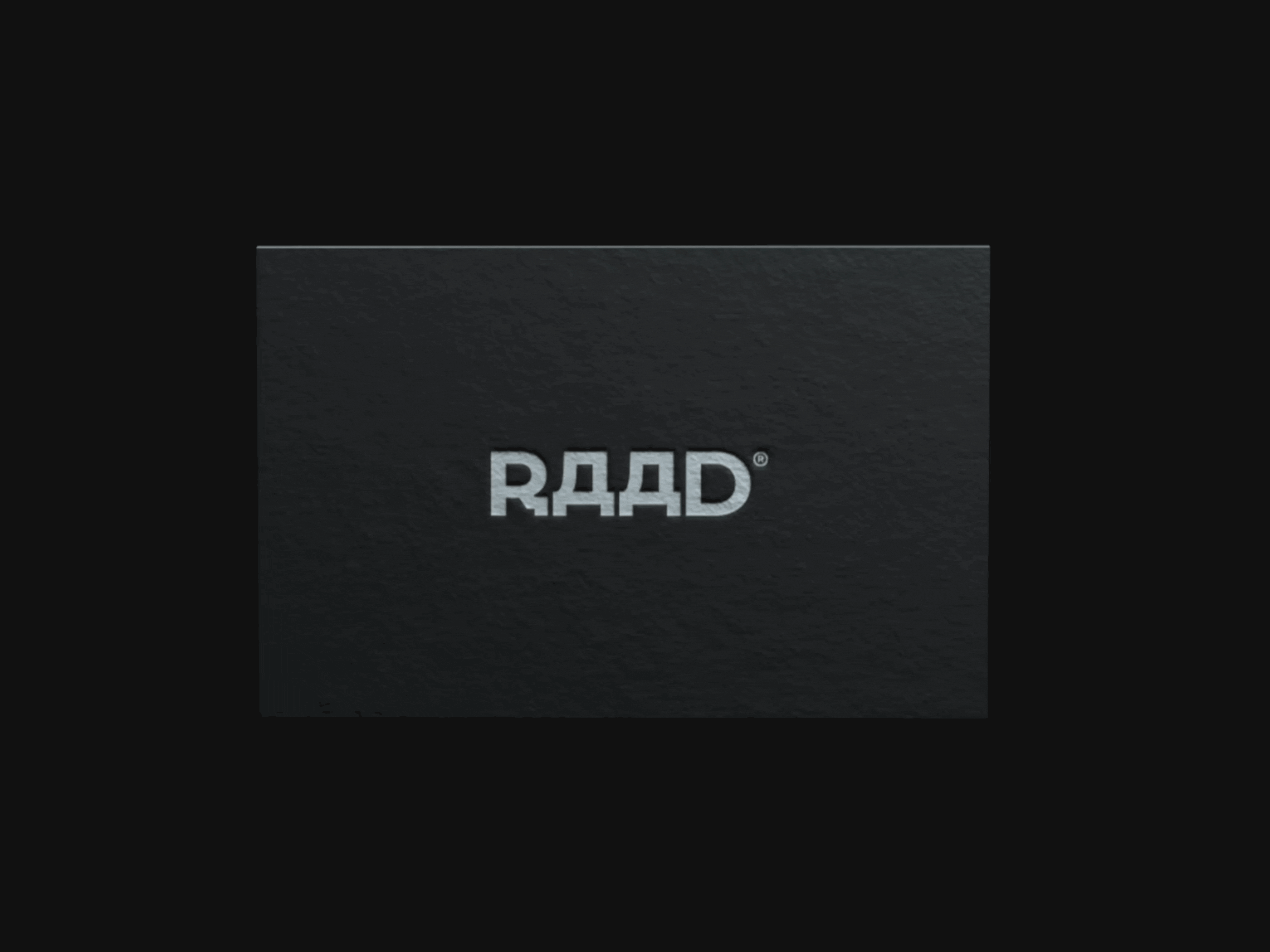 RAAD Business Card 3d brand designer brand identity branding business card logo logotype minimal motion graphics typography