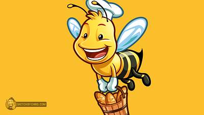 Baker Bee Logo baker baker bee bee branding cartoon character design illustration logo mascot vector