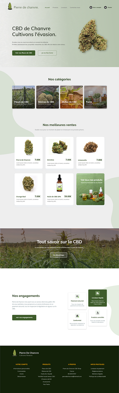 CBD Shop - Home page cbd design ecommerce graphic design shop ui ux website weed