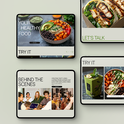 Healthy food delivery service - landing page branding concept deliver food hero landing ui