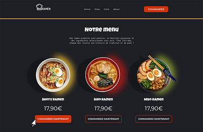 Ramen website restaurant webdesign website