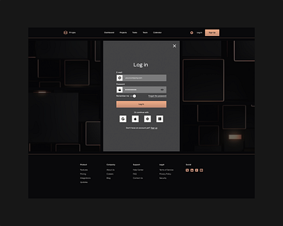 Projex Log In Page darkmodedesign design loginpage uiux