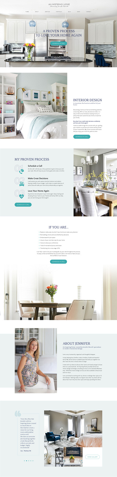 Interior Design Company Website - Elegant Brand ui user interface web page design