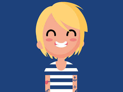 Self portrait avatar character flatdesign illustration selfportrait smile tattoo vector
