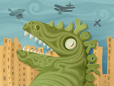 Yorokobu 2013 Front Cover Proposal cover front godzilla illustrator magazine proposal yorokobu