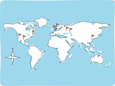Zilore cartography continents fourhands illustration illustratoin line linear linework maps monoline stroke vector world map