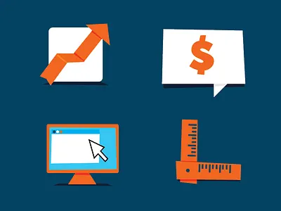 I made some icons blue flat icon icons infographic orange quote ruler shadow skewed