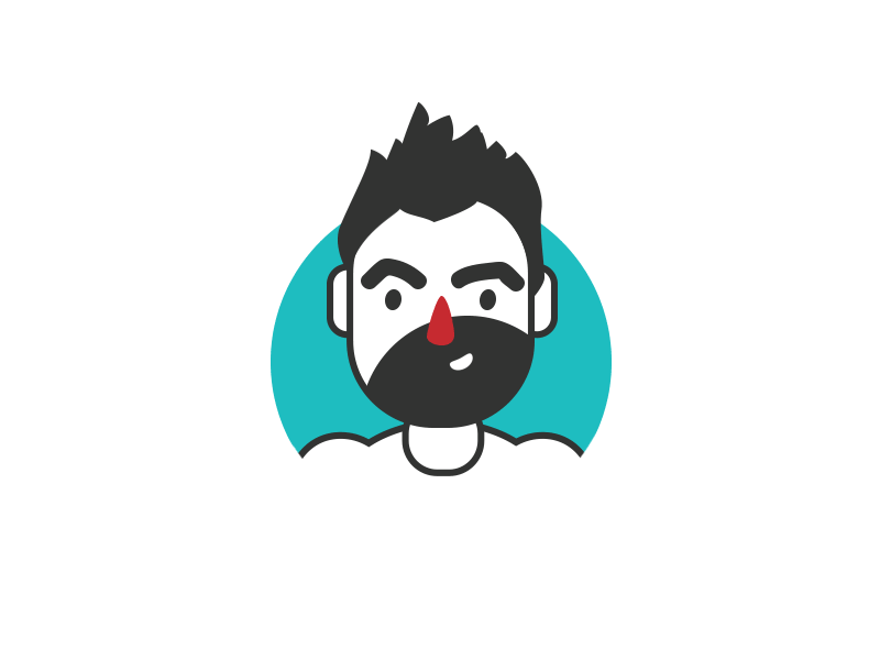 Headshot Animation aftereffects animation beard bounce gif guy head illustration laugh profile vector