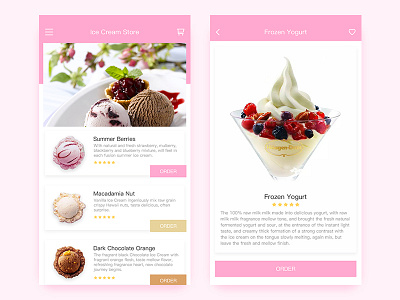Icecream Store app icecream pink shopping store