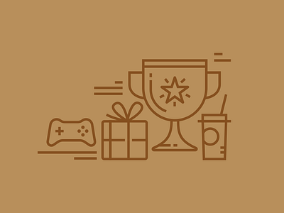 Rewards flat illustration monoline