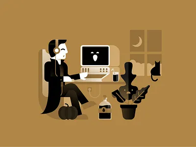Happy Halloween! dracula halloween illustration illustrator miguelcm plants