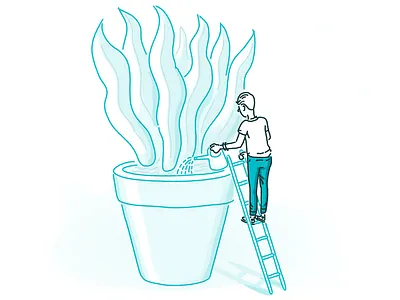 Sustain care growth guide hand drawn line source strength