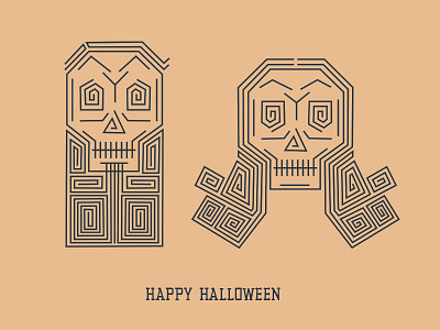 Happy Halloween halloween illustration skeleton skull