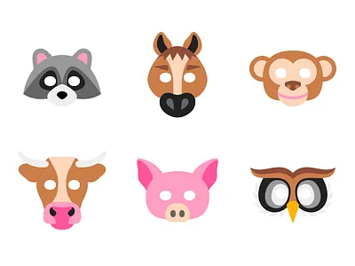 Stinkies animals cow horse imessage ios kids mask monkey owl pig raccoon stickers