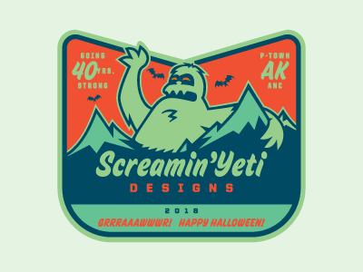 SYD - Grrraaawwwr! Happy Halloween! '16 sticker halloween happy hooowwwlaween screamin yeti tour sticker undead zombie yeti