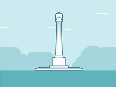 Illinois Centennial Monument in Logan Square american chicago illinois illustration line logan square park simple simple city usa