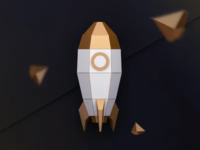 Spaceship Papercraft Model (FREEBIE) 3d c4d freebie illustration lowpoly model paper papercraft ship space spaceship