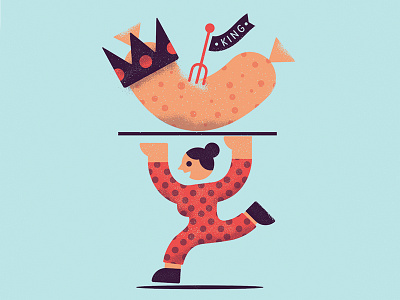 Sausage Lady illustration king lady sausage