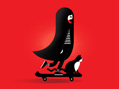 A Girl Skateboards Alone at Night (Vector Textures) a girl walks home alone at night horror iran vampire
