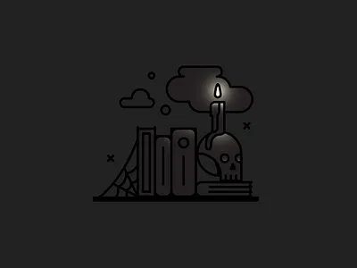 📖🕯💀 book dark darkness halloween shelf skull spooky