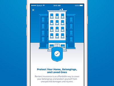 Renters Insurance Onboarding building illustration insurance ios onboarding renter renters