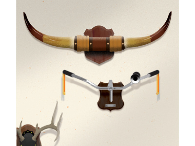 Editorial Illustration bikethief bull caught digital handlebars illustration lasso