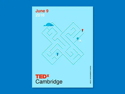 TEDxCambridge Conference Event Identity Poster Design brand color geometric graphic design identity poster san francisco shapes simple x