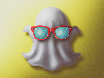 Chill Skeuomorphic Snapchat Icon boo chill ghost ghoul grain halloween icon rayban skeuomorphic skeuomorphism snapchat wayfarer