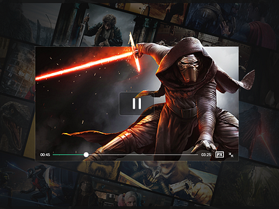 movie watching film full screen movie playing star war video