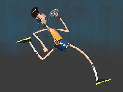 run - jogger cartoon character design illustration jogger run runner