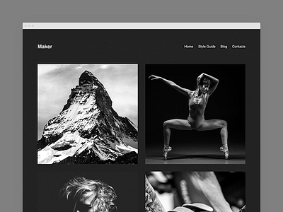 Maker Dark Color Scheme dark grid layout minimal portfolio wordpress wordpress theme